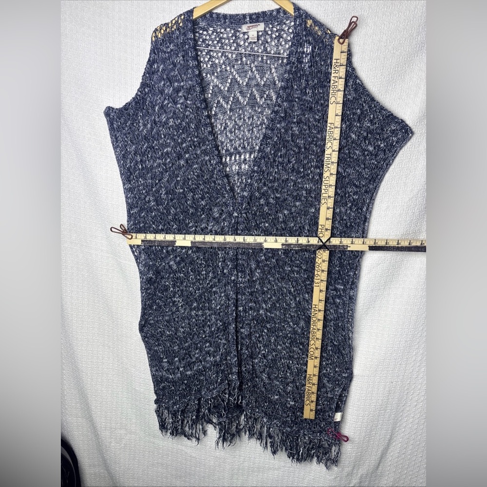 Arizona Jean Company Blue Patterned Fringe Cardigan‎ - Picture 7 of 11
